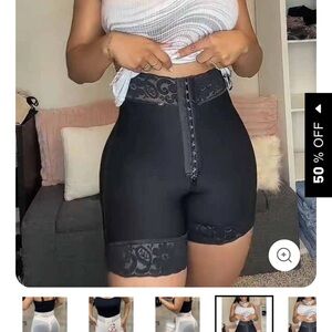 Black Lace Trim faja control  Shorts